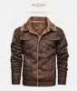 Mens Vintage Leather Jackets Motorcycle Stand Collar Fumbled Pockets Male Biker PU Coats Fashion Outerwear 210818