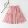 Skirts for girls cotton lace kids tutu skirt solid children's ball gown spring autumn clothes pink gray black party 220216