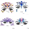 Yüz Dövme Çıkartma Jewels Elmas Parti Yüz Makyaj Eyeliner Göz Farı Göz Makyaj Kristal Rhinestones Geçici Dövmeler Gözler Sticker