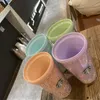 450 ml Söt Rainbow Cup Dubbel plast med sugrör Petmaterial för barn Vuxen Girlfirend för presentprodukter