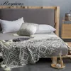 Throw Blanket MEDITERRANEAN Style Pure Nature Cotton Knitted Bed Blanket Exquisite Crochet Pattern Cozy Sofa Throws