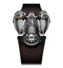 MBF HM9 Поток Титановый стальная горологическая машина швейцарская кварцевая мужская часы принимают аэродинамические принципы скелет черный циферблат Leather234c