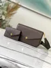 New three piece suit MULTI POCHETTE FÉLICIE purse Brown letter flower Genuine Leather Chain Shoulder Bags Handbag Mini Wallets Card Holder