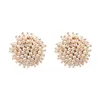 Stud boho elfenben vit rosa p￤rla svart champagne mix match p￤rlor p￤rlor charm push tillbaka stor knapp kvinnor ￶rh￤ngen