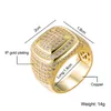 Personalisierter Schmuck Gold Weißgold vergoldet Herren Diamant Iced Out Mann Hochzeit Verlobungsringe Quadratischer Ring für den kleinen Finger für Männer Geschenke2203094