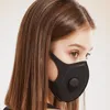 Designer Party Decora la maschera di copertura mezza faccia nera traspirante antipolvere con filtro sportivo riutilizzabile lavabile con valvola Scudo di sicurezza per adulti
