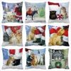 Santa Claus Christmas Pillow Merry Christmas Decor voor HomeChristmas Ornament Xmas Gifts Navidad Gelukkig Nieuwjaar