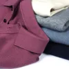 COODRONY Marke Herbst Winter Eingetroffen Weiche Strickwaren Trikots Reine Farbe Umlegekragen Pullover Pullover Männer Kleidung C1314 211018
