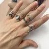 Pendant Necklaces 7Pcs Vintage Finger Rings Decorative Stylish Jewelries Ornaments
