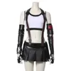 Final Fantasy VII Cosplay Tifa Lockhart Traje Mulheres Menina Outfit Sports Colete Skirt Full Set Halloween Carnaval Y0913