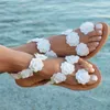 Women Sandals Bohemia Style Summer Shoes For Women Flat Sandals Beach Shoes 2021 Flowers Flip Flops Plus Size Chaussures Femme X0728