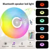 Lampadina RGB da 18 W 24 W 48 W Lampadine musicali intelligenti Altoparlante Bluetooth E27 Luci UFO che cambiano colore con telecomando per la casa Negozio Hotel KTV Bar Decorazione