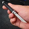 Nieuwe Mini Klein rechte mes Damascus stalen druppel / Tanto Point Blade Aluminium Handvat Outdoor Camping Wandelen EDC Zakmessen