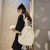 Mochila Coreana Ulzzang Vintage Moda Adolescente Casual Ins Color sólido Mujeres Bolsa de lona Y2k Harajuku Zip Up School