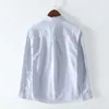 100%Cotton Long Sleeve Shirt for Men Summer Breathable Casual Tops Male Classic Solid Color Turn-down Collar Clothes 210601