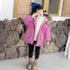 Menina jaqueta jaqueta mais pele quente criança vestuário crianças inverno garota de algodão de algodão acolchoado roupas espessadas casaco parka snowsuit h0910