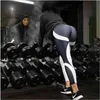 Maille Motif Imprimer Leggings fitness Pour Femmes Sporting Workout Leggins Élastique Mince Noir Blanc Pantalon Pantalon Fitness 211204