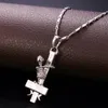 Pendant Necklaces U7 Inverted St Peter Cross Necklace & Gold Color Skull Gothic Occult Satanic Men Jewelry Devil Upside Down P823337R