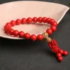 Kralen strengen natuurlijke echte rode jasper ronde semi-legale stenen cinnabar kralen armband voor vrouw mannen yoga sieraden cadeaus kent22