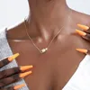 Kolye Kolye Kristal Bijoux Femme Kilit Ve Anahtar Kolye Kadın Kolye Moda Takı Altın Renk Paslanmaz Çelik Ketting Boho Collares