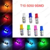 50 stks / partij Blauw T10 W5W 5050 9SMD Auto Wedge LED Lampen Vervanging Clearance Lampen Deur Lees Tail Box Nummerplaat Lichten 12V