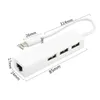 HUB USB 3.1 type-c RJ45, carte réseau Ethernet, adaptateur Lan, 3 ports, pour Macbook, tablette, PC, téléphone, ordinateur portable, accessoires