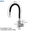 ULA colorful hose kitchen faucet black chrome kitchen cold water mixer tap sink faucet for kitchen stainless steel 211108