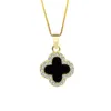 a New Double Faced Lucky Grass, a Two Wearing Tiktok S925 Silver Clover Necklace.