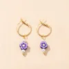 Dangle Earings For Women Hanging Unusual Earrings Summer Real Pearl Earring Jewelry Clay Fruit Cute Flower Eardrop