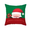 Julkuddas röd tecknad Santa Claus Peach Skin Sofa Kuddehölje Jul Hem Dekorationer Party Supplies T2i53027