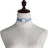 ホリデーメタルOリングデニムチョーカーネックレスボタン調整可能なネックレス女性のための女の子ファッションジュエリーウィルとサンディ
