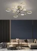 Chandeliers Modern Crystal Chandelier luzes de teto de ouro para sala de estar Quarto Art Ferro Pendurado 3 Cor Dimmable