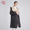 MODERNE SAGA Femmes Manteau Automne Mince Coton Rembourré Printemps Longue Veste À Capuche Parka Femme Matelassé Taille Unique 211018