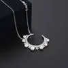 Fashion Women Charm Jewelry Pearl Necklace Cubic Zircon Chain 925 Silver Ladies Earrings For Party Q0531