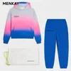 Menkay Horizon Bluzy Bluzy Z Kapturem Bluzy Track Spodnie Joggers Kobiety Dresy Dwuczęściowe Zestawy Spodnie French Terry Sweetsuits 211126