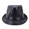 2021 Step into Autumn and Winter New PU Leather Hat Light Board Fashion British Simple Retro Cap Mens Fedora Hat Fashion