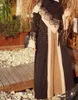 Abbigliamento etnico Abaya per le donne Ramadan Kimono Modello di moda Caftano a Dubai Disegni di pizzo Abiti islamici di Turchia Elegante Abaya musulmano