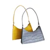 Female Single-Shoulder Bag Solid Color Large Capacity Handbag for Women, Yellow/Blue/Black/Brown