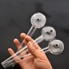 Big size Glass smoking Pipes 8inch glass oil burner pipe clear Glass pipes oil Nails for dry herb with 50mm dia ball