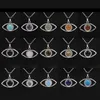 Natural crystal gem Evil Eye Necklace Pendant Christmas Gift for Woman Girls