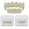 Hip Hop Schmuck Herren Grills 18K vergoldet All Iced Out Diamond Grillz Teeth Bling Shiny Rock Punk Rapper7437350