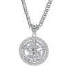 Mode-sieraden Alloy Diamond 18K Vergulde Hip Hop Ketting Iced Out RotaTable Geld Chunky Necklace