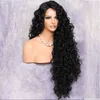 Spetsspärrar kinky lockigt front peruk mänskligt hår för plockade blekt knutar för kvinnor remy brasilian med naturlig hårfäste 32 tum