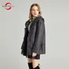 MODERNE SAGA Femmes Automne Veste À Capuche Mince Rembourré Polyester Printemps Manteau Chaud Femme S Plus Taille 210910