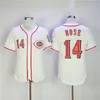 Men Retror 1969 1976 Vintage Baseball 14 Pete Rose Jersey Flexbase Cool Base Pullover Team Red White Black Grey Stitched High Quality