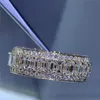Choucong Marke Luxusschmuck 925 Sterling Silber Füllung Full T Princess Cut Weißer Topas CZ Diamant Edelsteine Party Moissanit Damen Ehering Ring für Liebesgeschenk