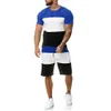 Casual Hommes Vêtements Set Summer TrackSuit Hommes Shorts T-shirt Jogging Homme Loisirs Mode Rayé Sport Set D90613 X0909