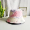 Hip Hop Cap Tie Dye Cap Casual Fisherman Hat Beach Hat Bawełna Rainbow Kolor wiadro