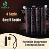 Ebony Vide Toothpick Holder Case Conteneur Snuff Bottle avec Cuillère En Métal Parfum Portable Sniffer Bullet Accessoires Fumeurs C0310