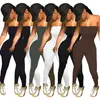 Nytt plus storlek 2x kvinnor ärmlösa jumpsuits mode off axel rompers sommarkläder sexiga mager bodysuits svarta brev leggings 4577